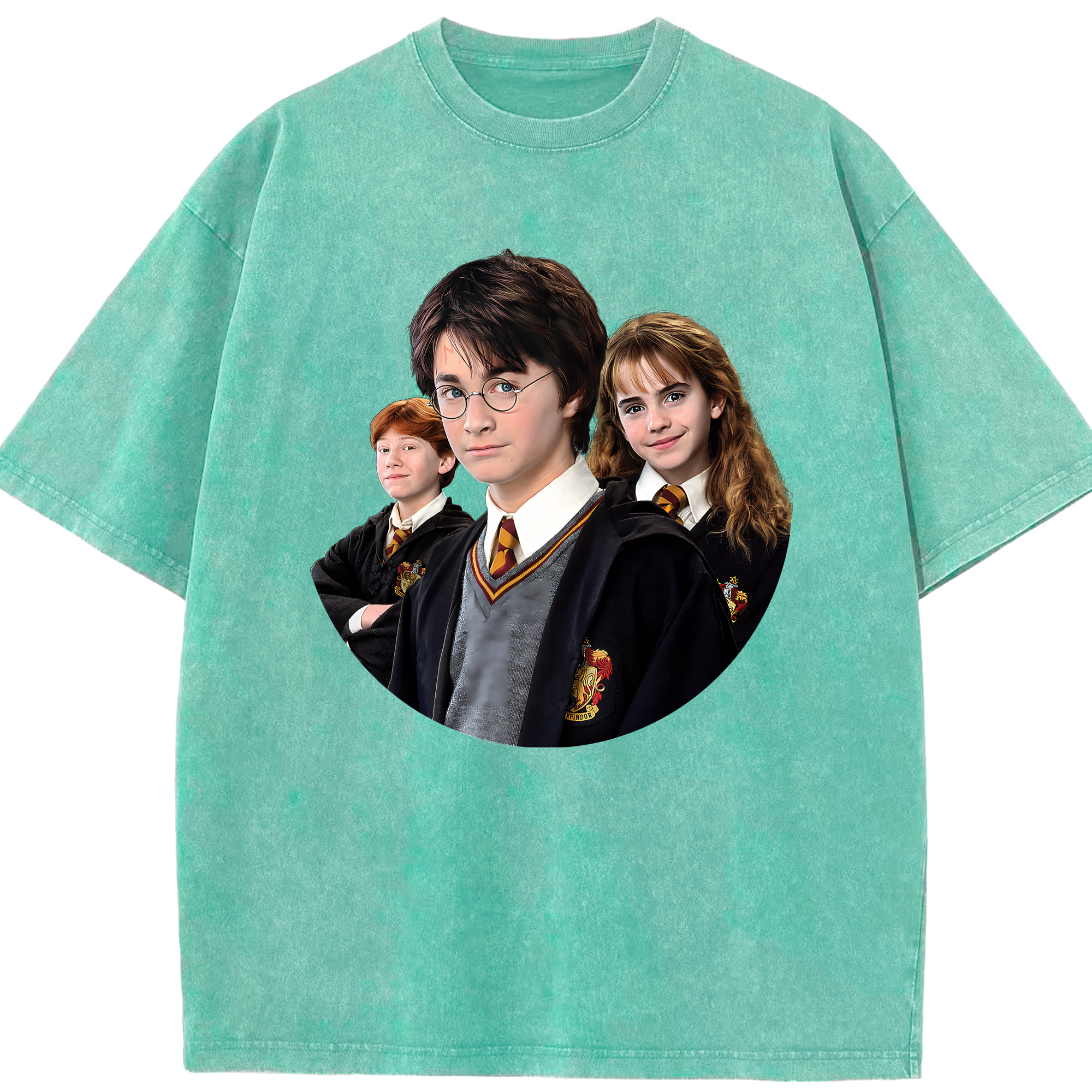 （画像用） Harry Potter ハリー・ポッターシリーズ 綿100% ヴィンテージ風 半袖Tシャツ（フロントプリント）